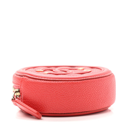 Chanel Caviar Quilted Filigree Zip Around Classic Coin Purse Red 4 of 9