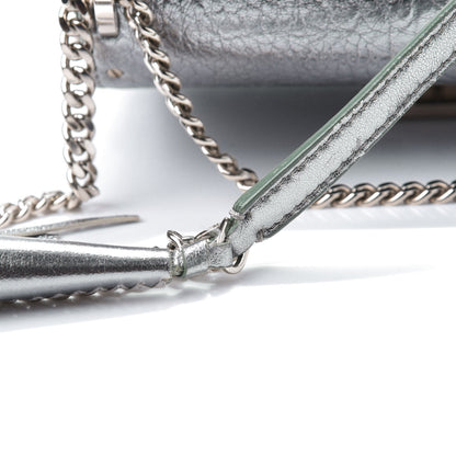 Jimmy Choo Metallic Grainy Calfskin Lockett Petite Shoulder Bag Platinum 9 of 10