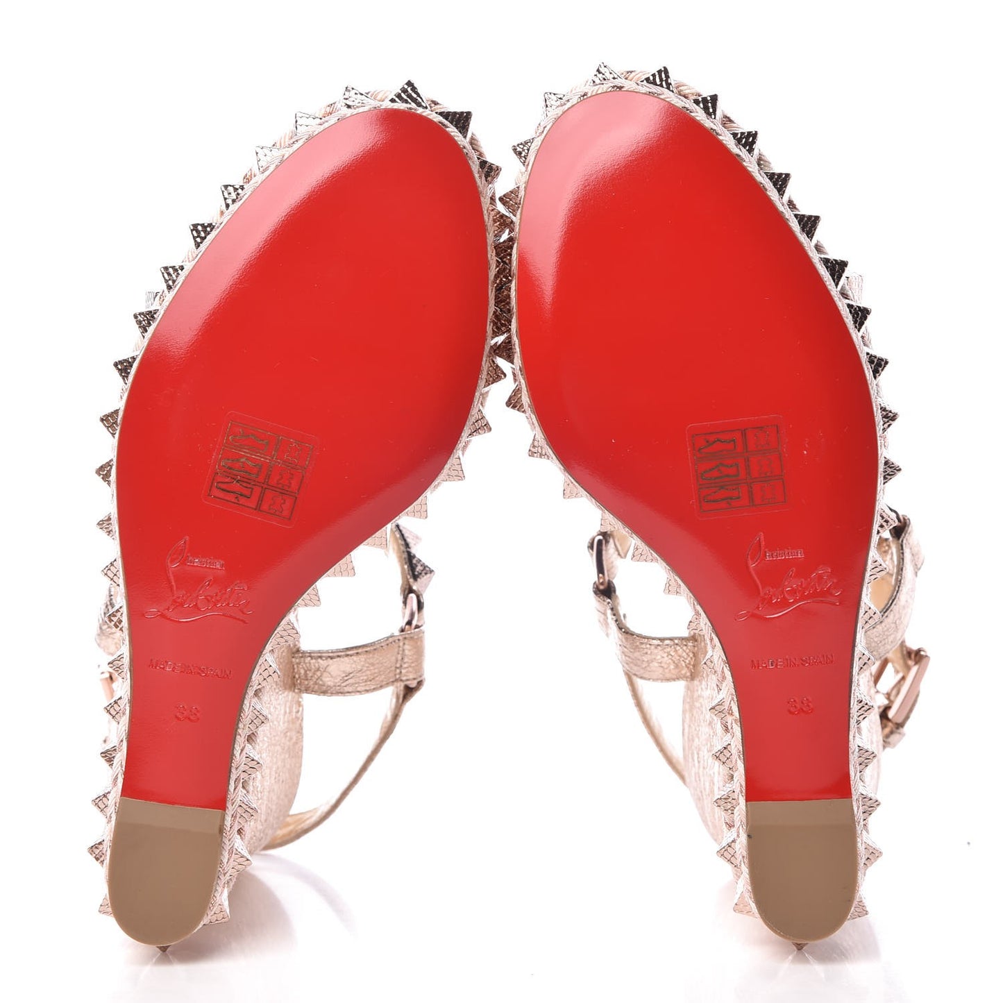 Specchio Vintage Pyraclou 110 Wedge Sandals 38 Rose Gold