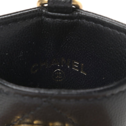 Chanel Goatskin Quilted Chanel 19 Card Holder On Chain Black 5 of 7