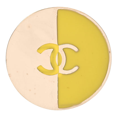 Chanel Enamel CC Pin Brooch Yellow 1 of 4