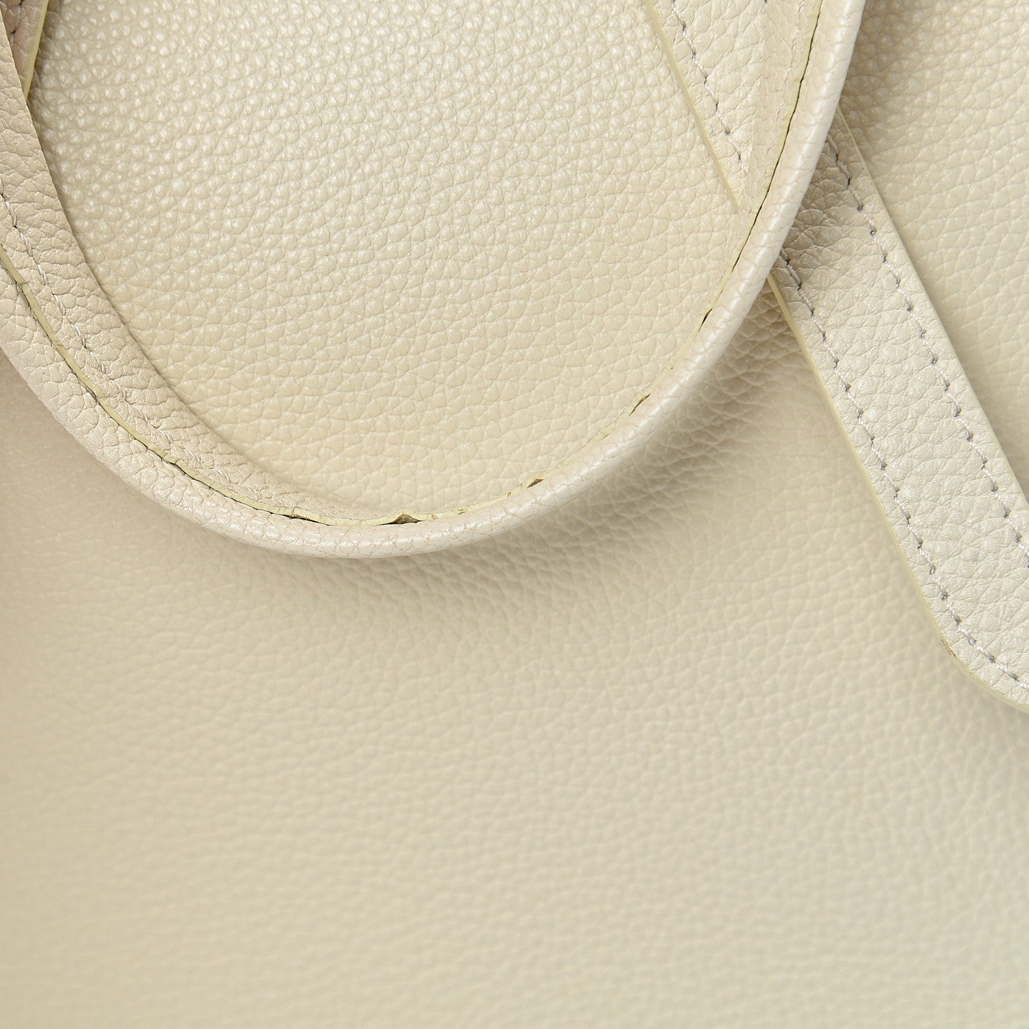 Celine Soft Grained Calfskin Small Belt Cabas Phantom Vanilla 16 of 17