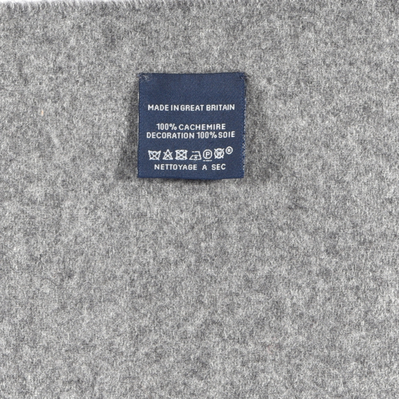 Cashmere Silk Patch de Soie Muffler Gris Chine