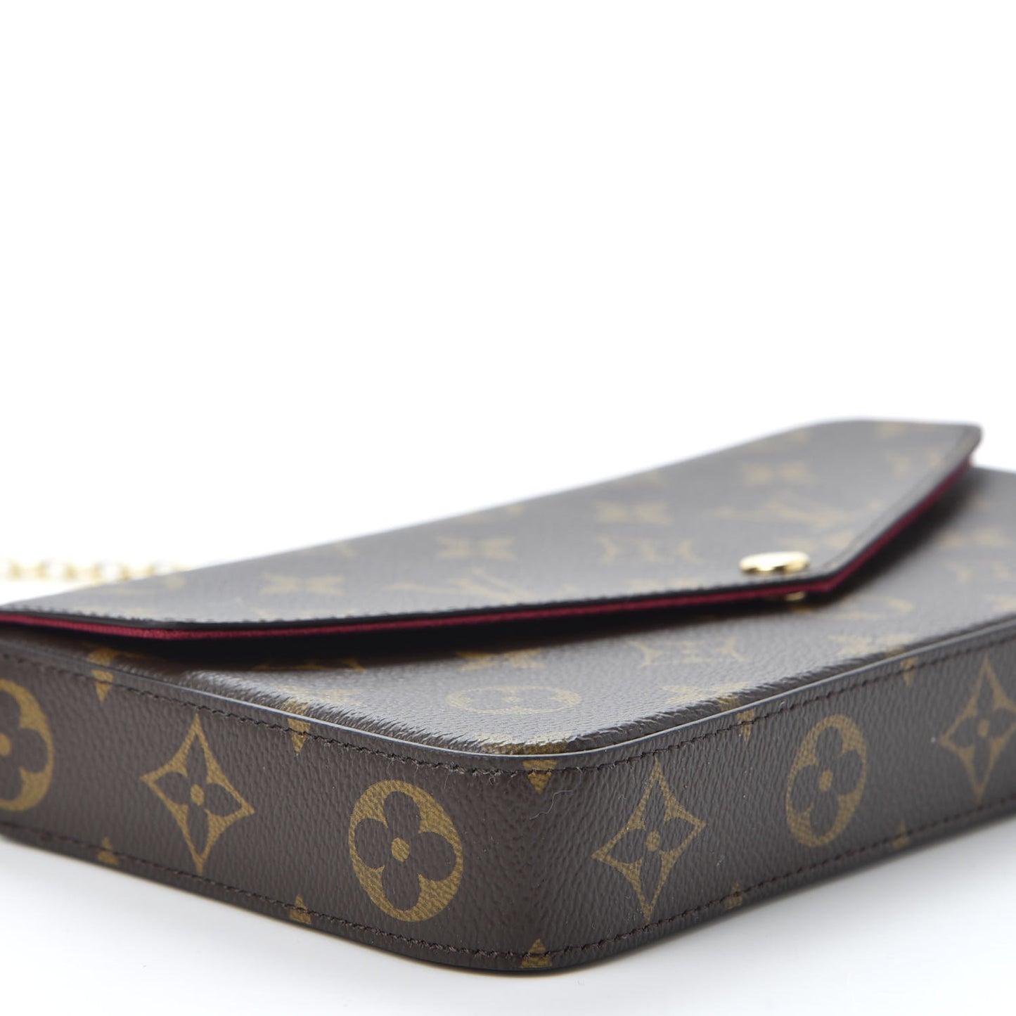 Monogram Pochette Felicie Chain Wallet Fuchsia