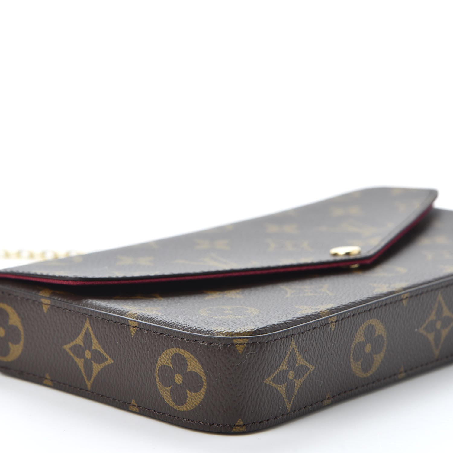 Louis Vuitton Monogram Pochette Felicie Chain Wallet Fuchsia 6 of 10