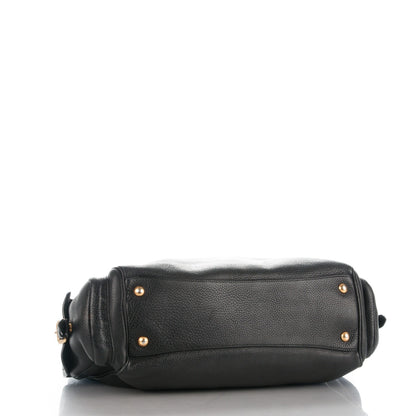 Prada Vitello Daino Side Pocket Tote Black 5 of 9