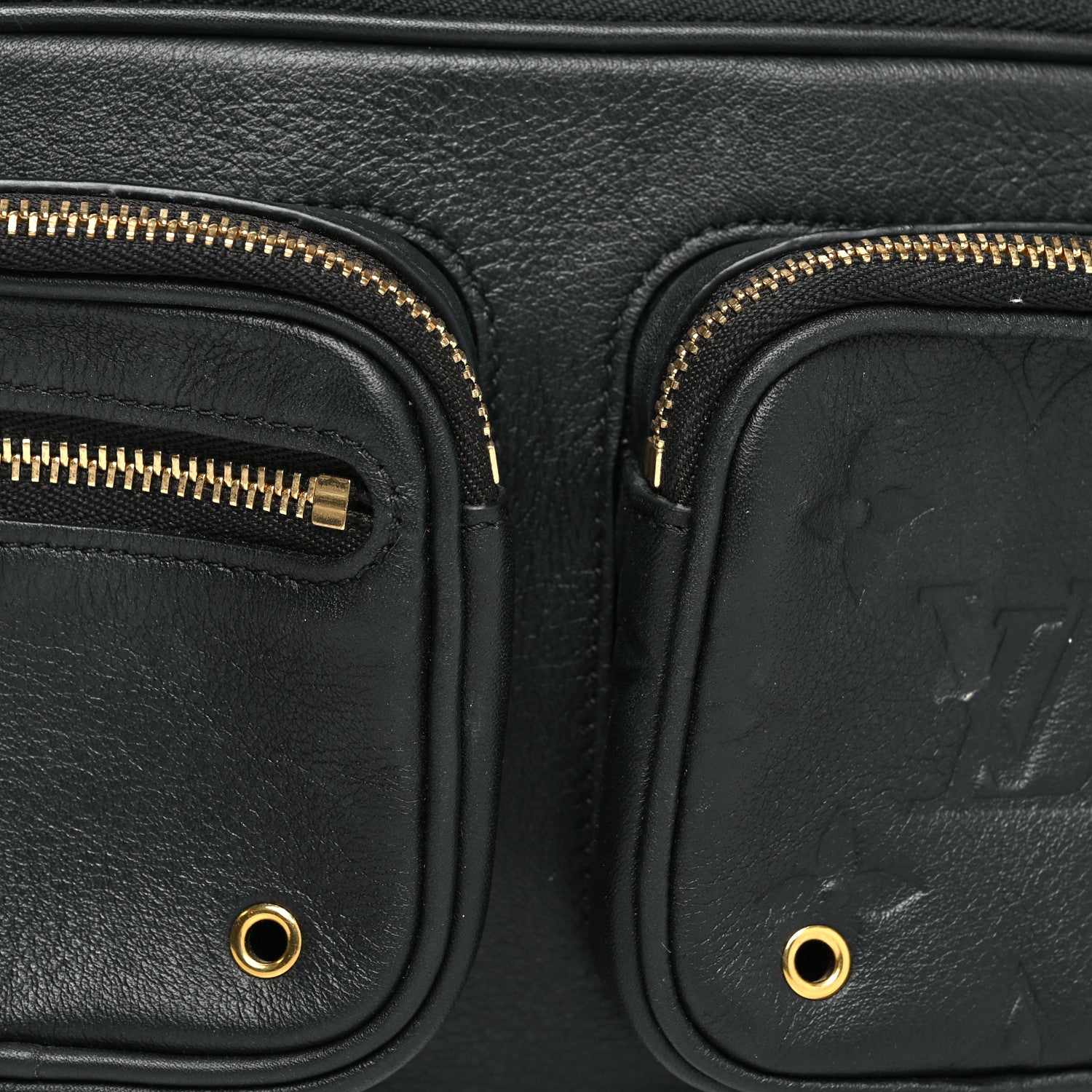 Louis Vuitton Calfskin Monogram Embossed Utility Crossbody Black 7 of 8
