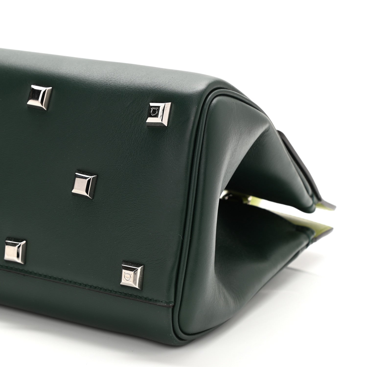 Salvatore Ferragamo Calfskin The Studio Bag Pine Absinthe 5 of 8