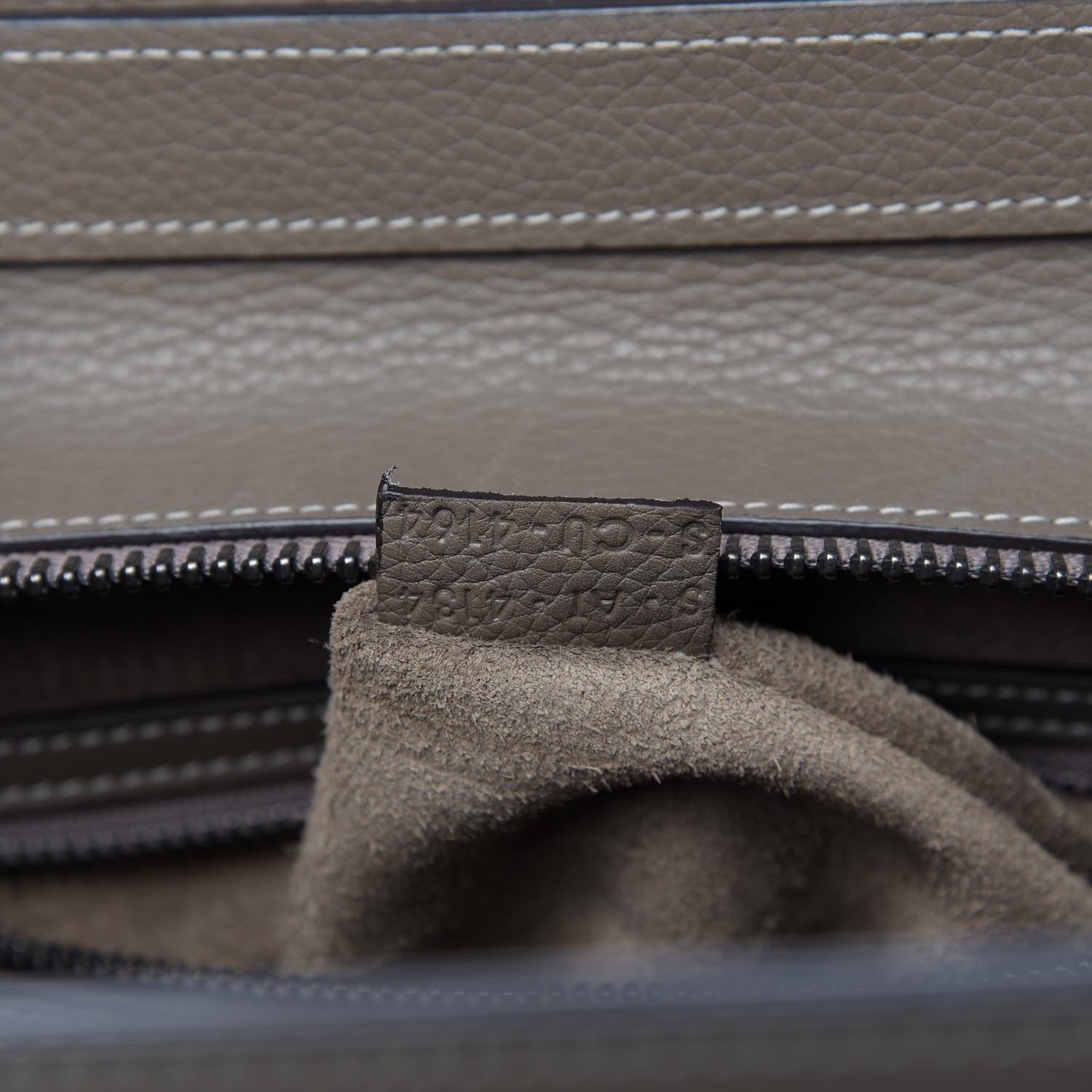 Celine Drummed Calfskin Micro Luggage Souris 9 of 10