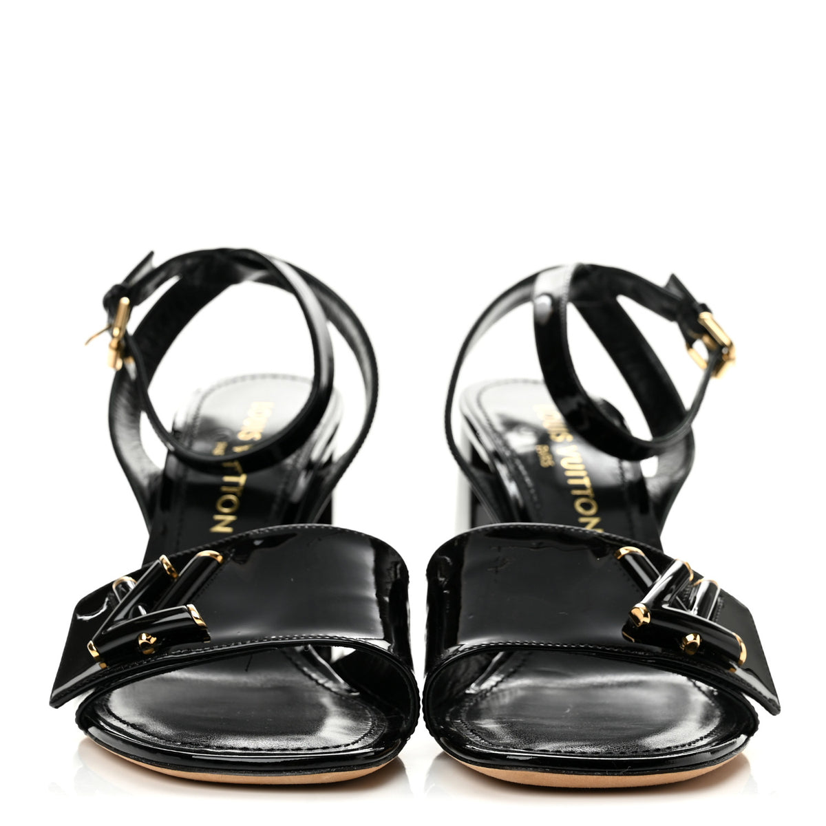 Louis Vuitton Patent Calfskin Shake Sandals 39 Black 3 of 9