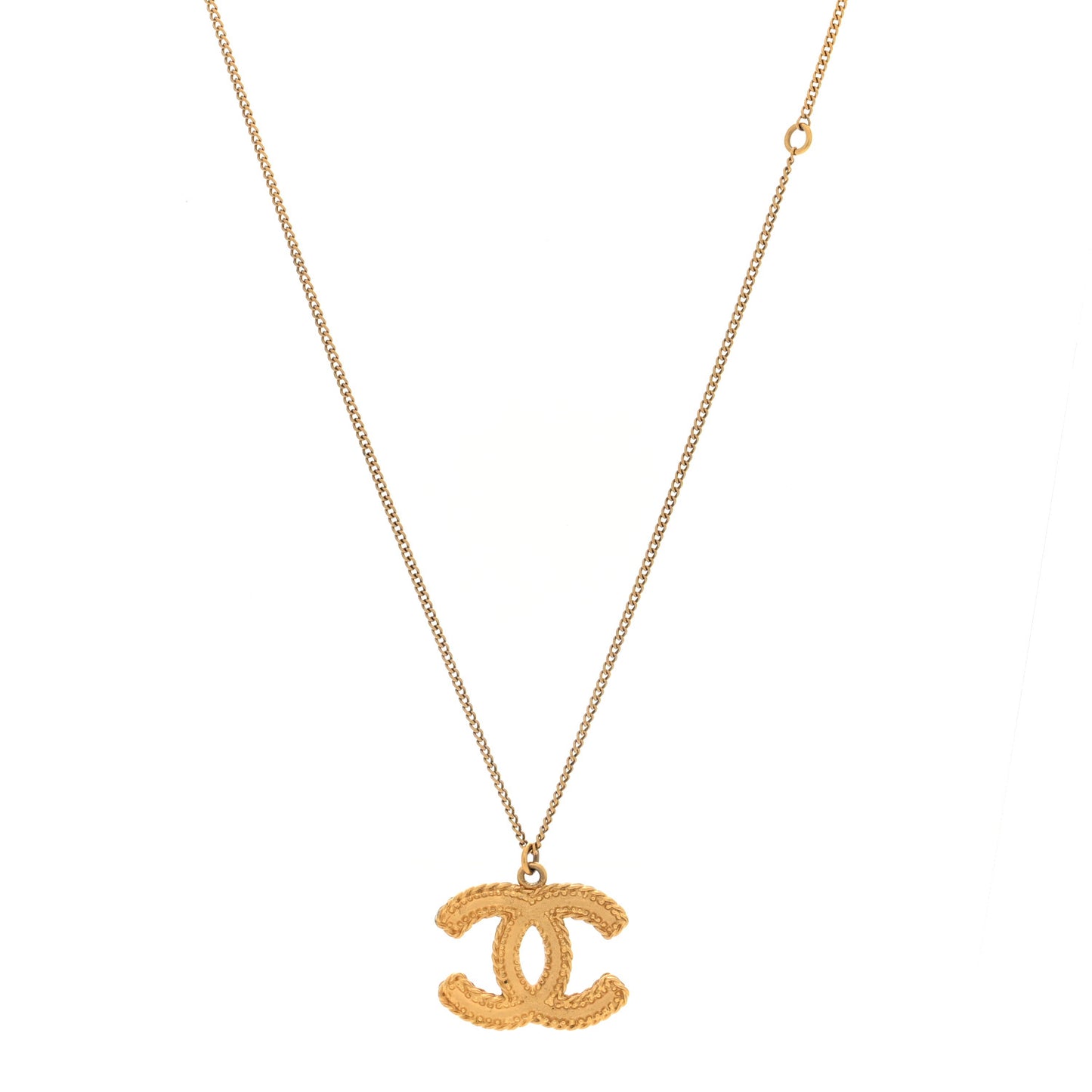 Metal CC Necklace Matte Gold