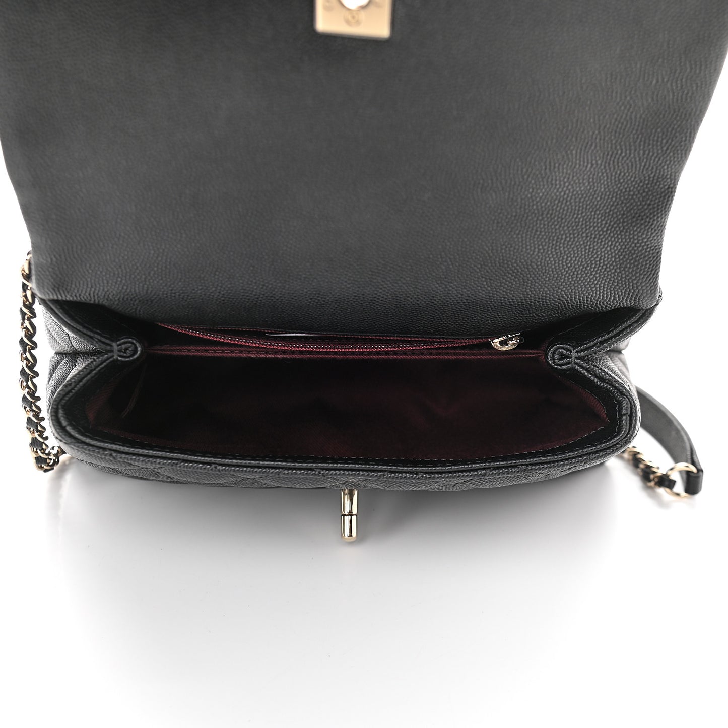 Caviar Quilted Mini Coco Handle Flap Black