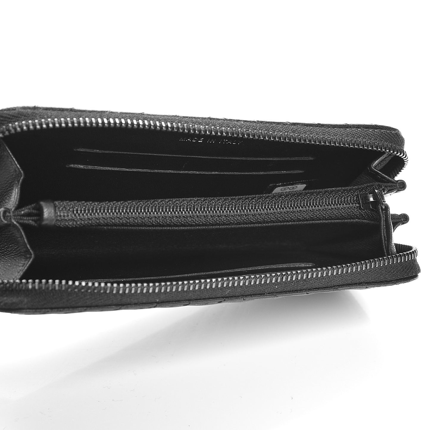 Lambskin Chevron Quilted Small Zip Around Wallet So Black