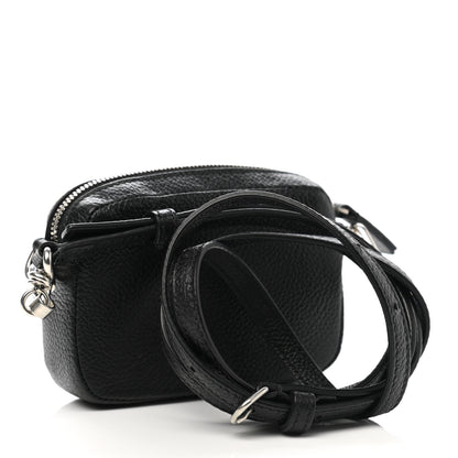 Balenciaga Grained Calfskin Logo Mini Cash Crossbody Pouch Black White 2 of 9