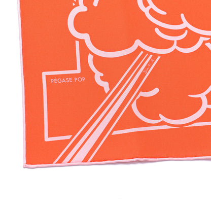 Hermes Silk Pegase Pop Pocket Square Vermillon Rose 3 of 5