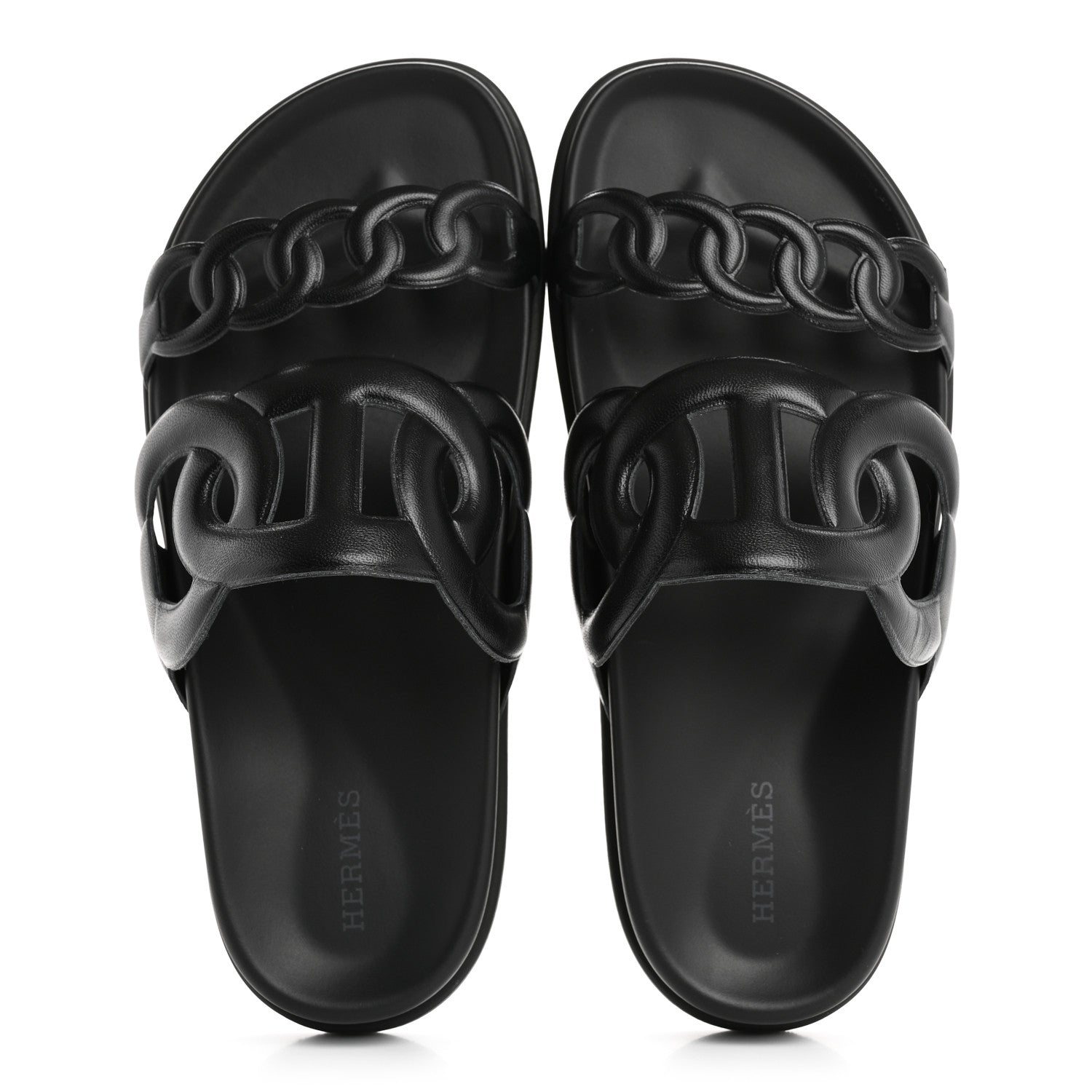 Hermes Nappa Extra Sandals 38 Black 2 of 11