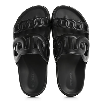 Hermes Nappa Extra Sandals 38 Black 2 of 11