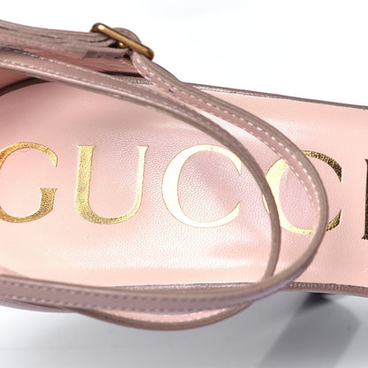 Gucci Malaga Kid Indya Cutout Ankle Strap Pointed Toe Pumps 40 Mud 6 of 6
