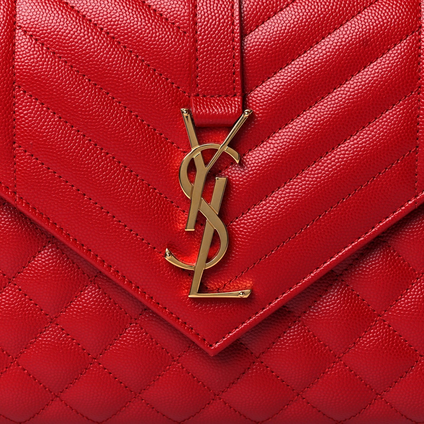 Grain De Poudre Textured Mixed Matelasse Triquilt Medium Monogram Satchel New Red