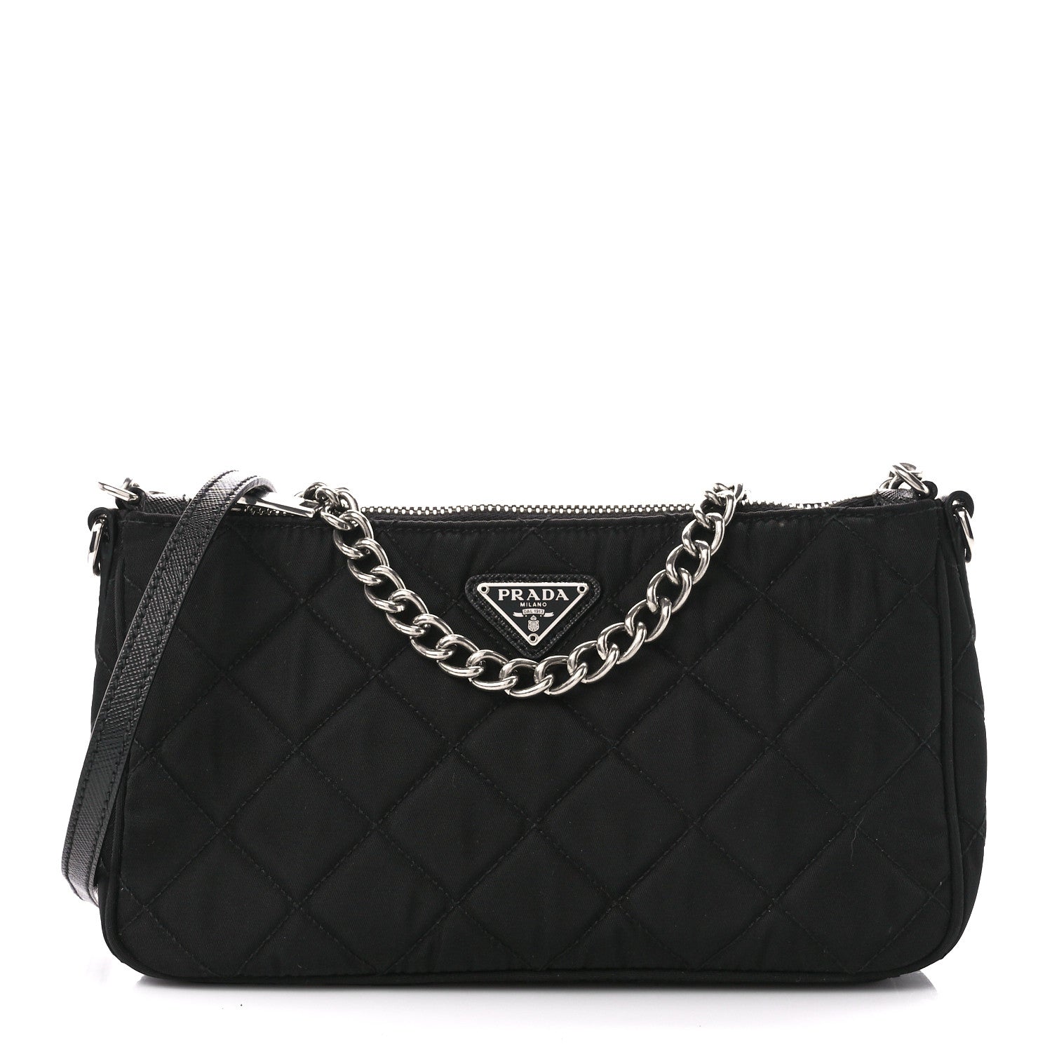 Prada Nylon Tessuto Impuntu Quilted Crossbody Bag Black 1 of 11