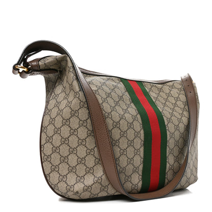 Gucci GG Supreme Monogram Web Ophidia Half Moon Hobo Brown 3 of 10