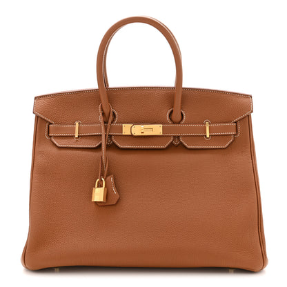 Hermes Togo Verso Birkin 35 Gold Geranium 1 of 13