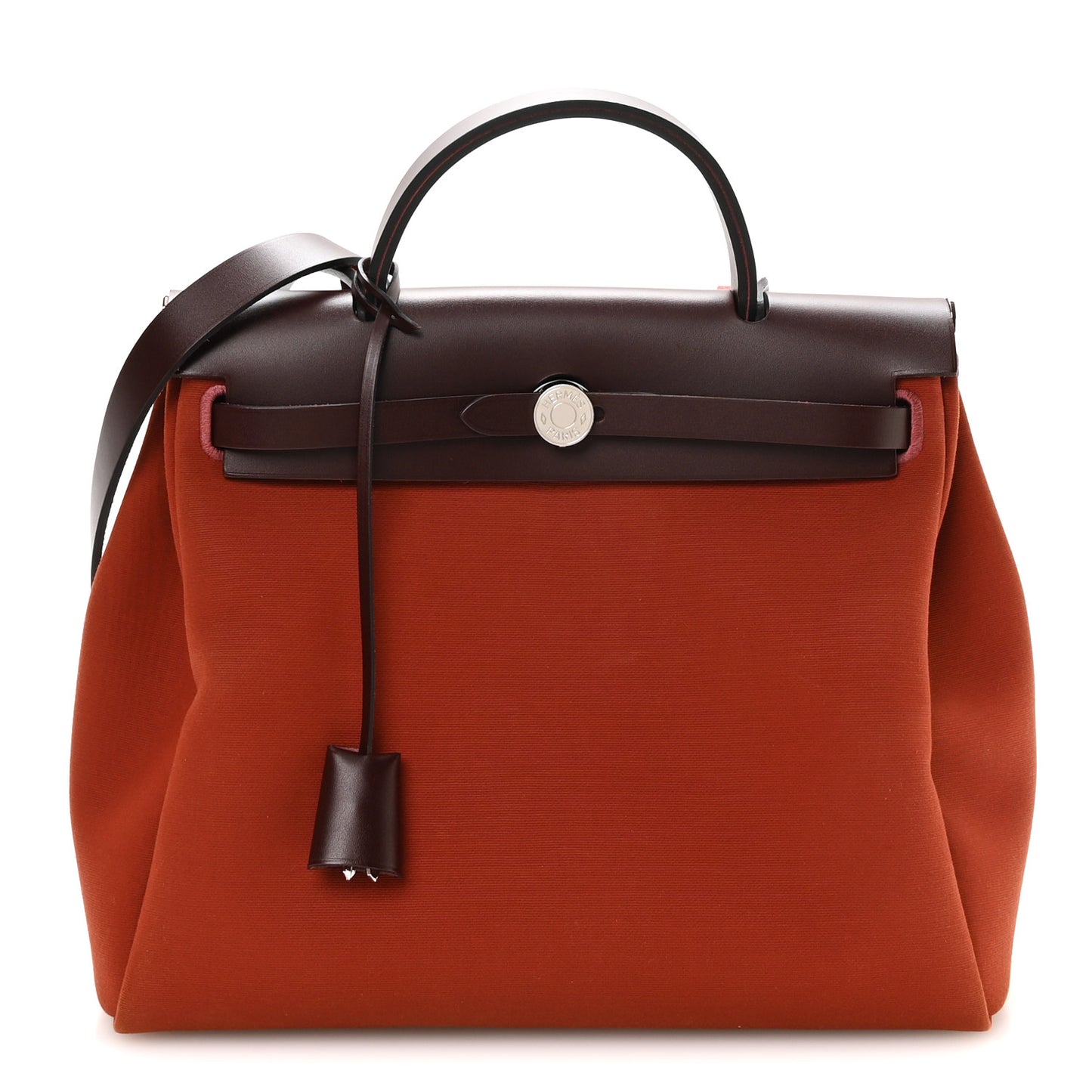Military Toile Vache Hunter Tri-Color Herbag Zip Retourne 31 PM Rouge H Cuirve Orange Mecano