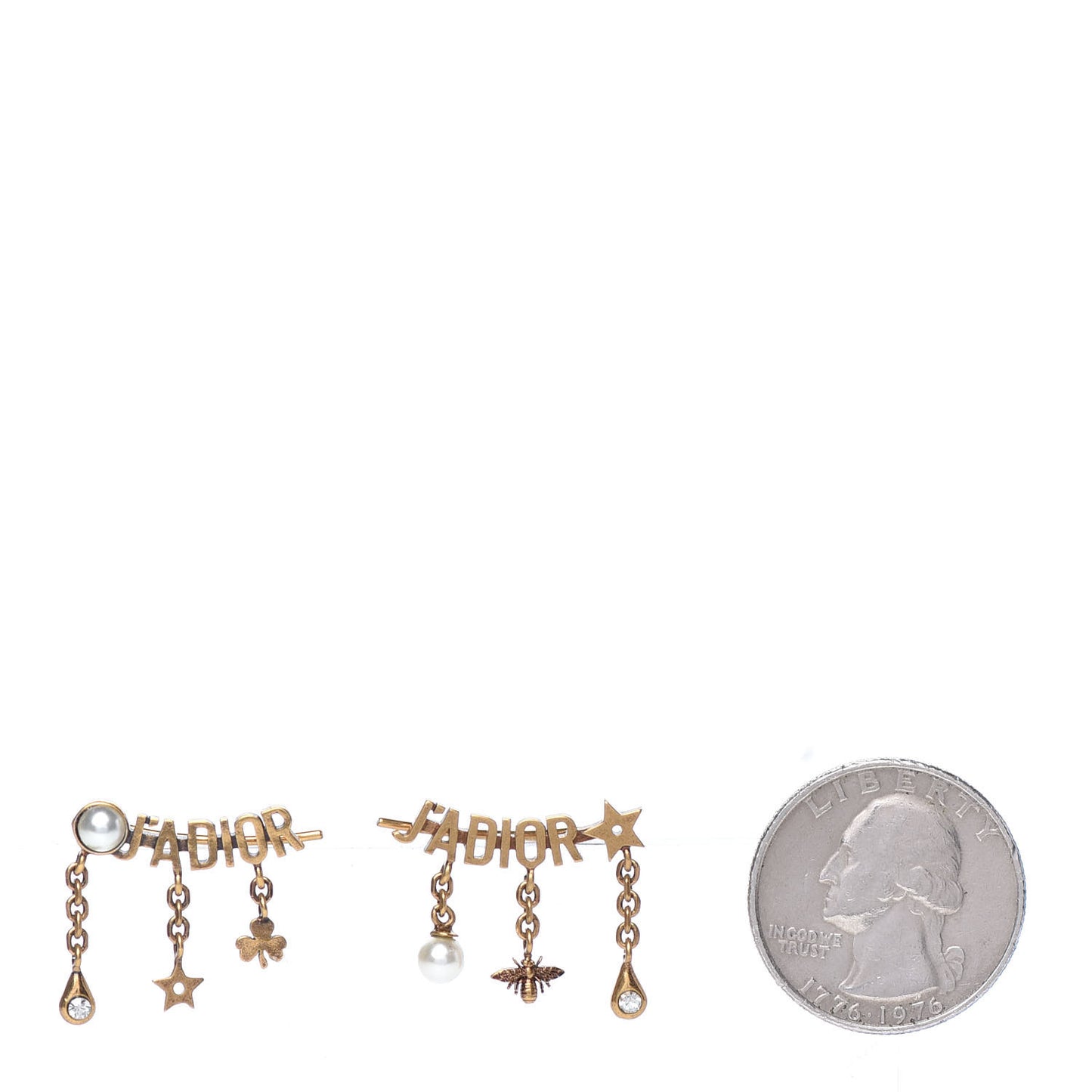 Pearl Crystal J'Adior Earrings Aged Gold
