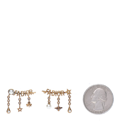 Christian Dior Pearl Crystal J'Adior Earrings Aged Gold 2 of 3