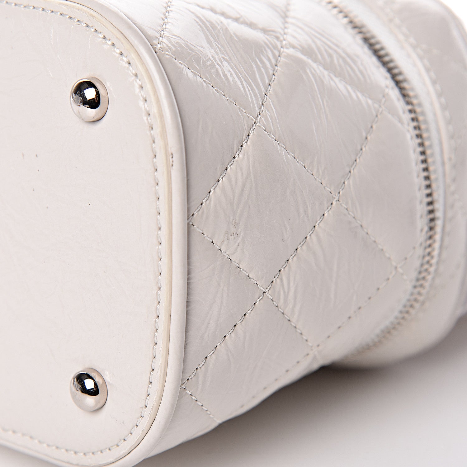 Chanel Crumpled Calfskin PVC Quilted Flap White 10 of 12