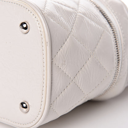 Chanel Crumpled Calfskin PVC Quilted Flap White 10 of 12