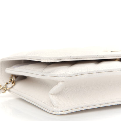 Chanel Caviar Quilted Wallet On Chain WOC White 8 of 9