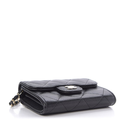 Chanel Caviar Quilted Flap Card Holder On Chain Black 4 of 11