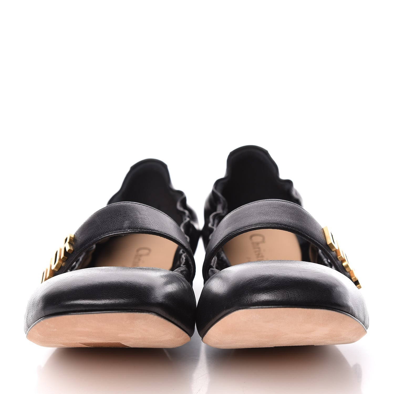 Christian Dior Lambskin Baby-D Ballerina Flats 39.5 Black 2 of 13