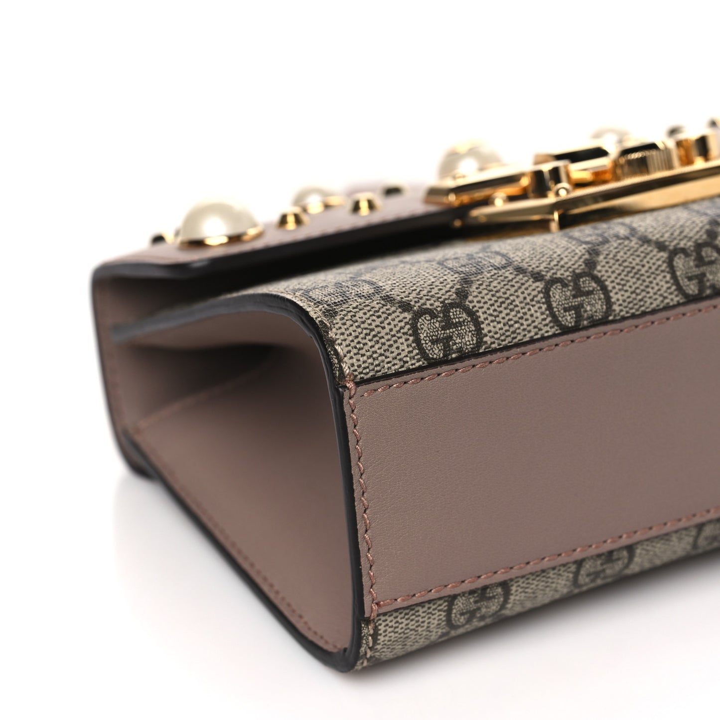 GG Supreme Monogram Studded Small Padlock Shoulder Bag Porcelain Rose