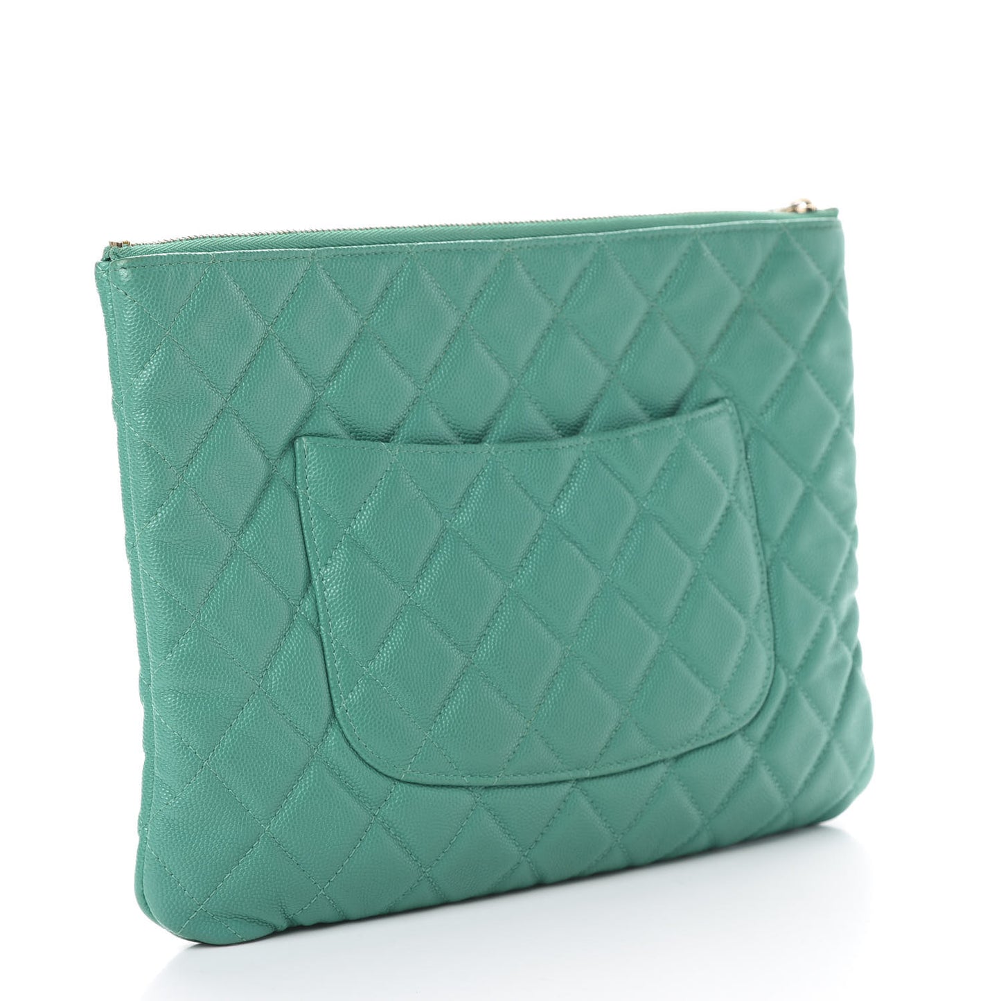 Caviar Quilted Medium Cosmetic Case Turquoise