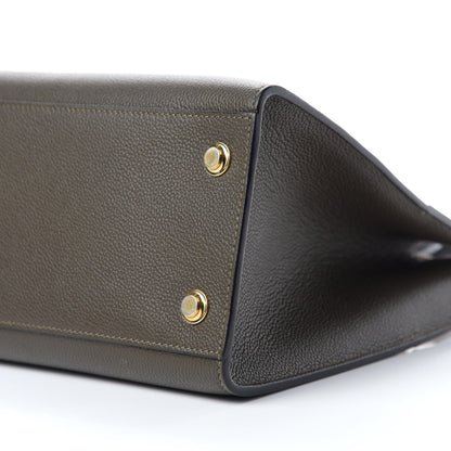 Louis Vuitton Taurillon City Steamer MM Kaki Creme Black 8 of 11