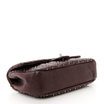 Chanel Washed Lambskin Studded Metal Beauty Flap Burgundy 4 of 11