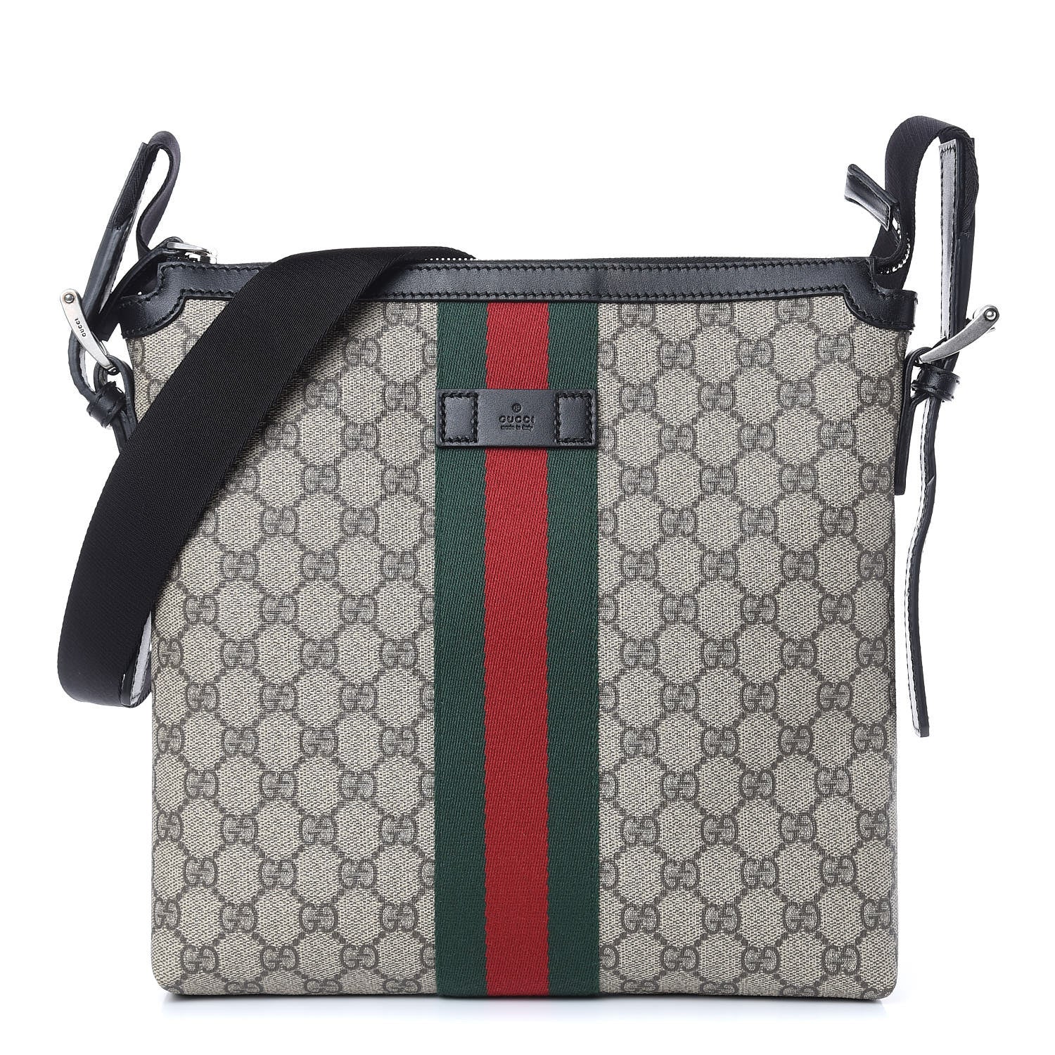 Gucci GG Supreme Monogram Web Messenger Bag Black 1 of 9