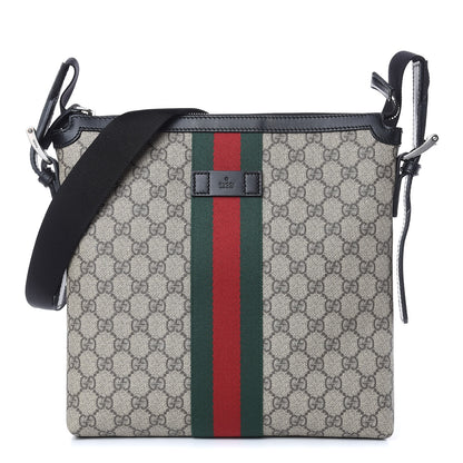 Gucci GG Supreme Monogram Web Messenger Bag Black 1 of 9