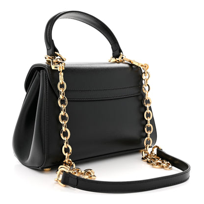 Gucci Glazed Textured Calfskin Mini Horsebit 1955 Top Handle Flap Bag Black 3 of 10