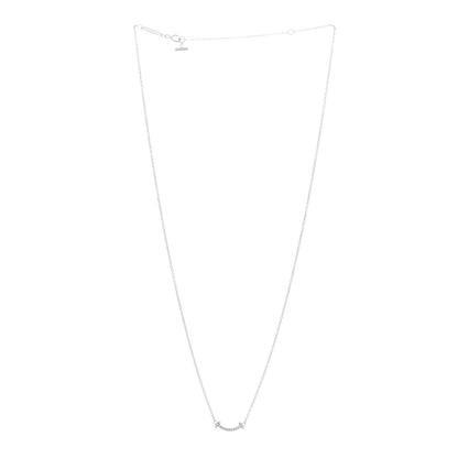 Tiffany 18K White Gold Diamond Mini T Smile Pendant Necklace 3 of 4