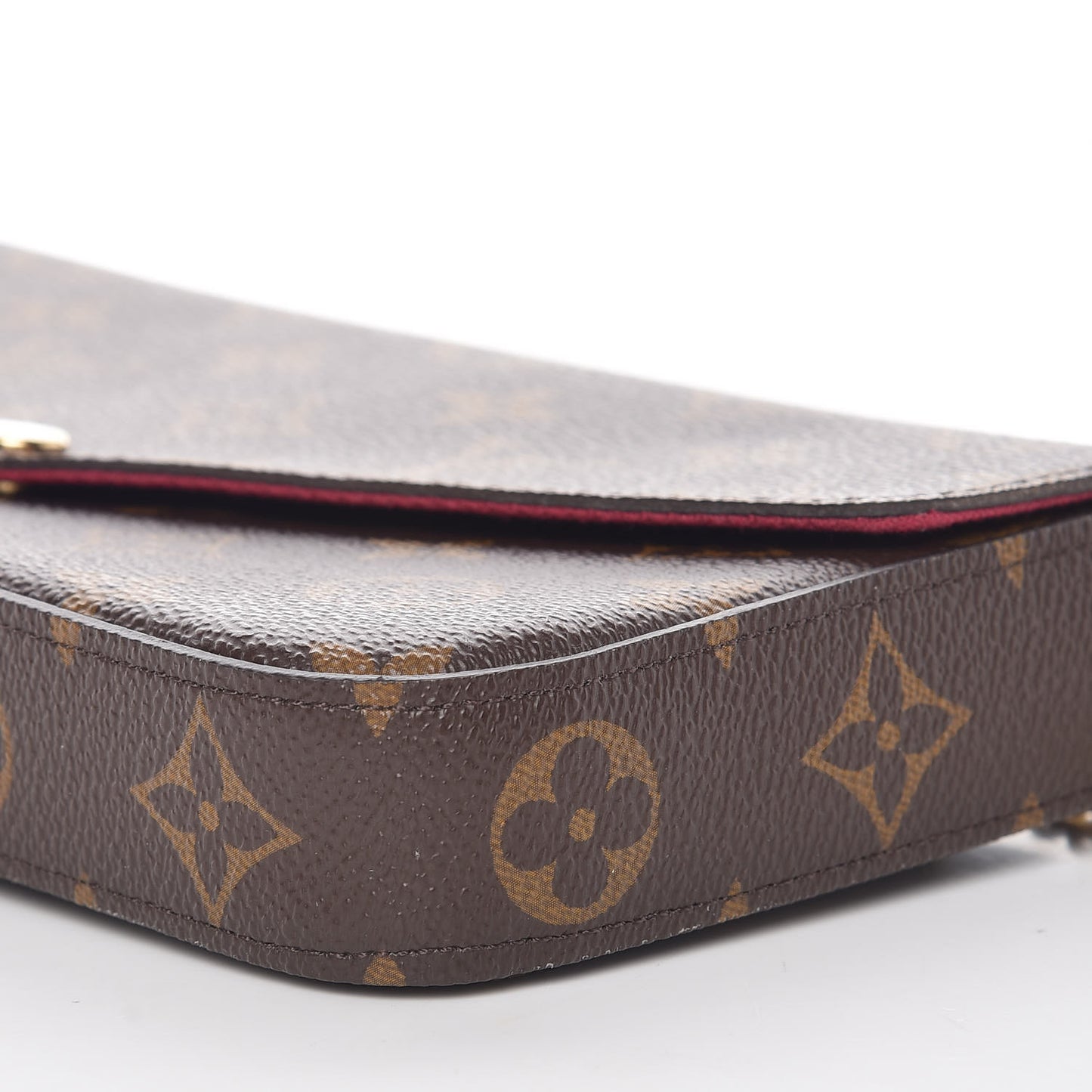 Monogram Pochette Felicie Chain Wallet Fuchsia