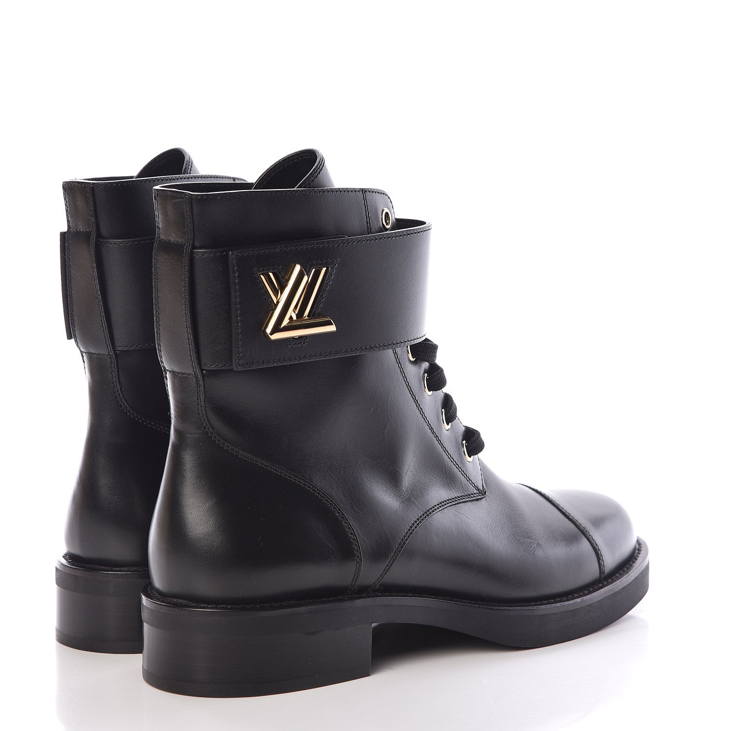 Louis Vuitton Calfskin Wonderland Ranger Boots 39 Black 4 of 9