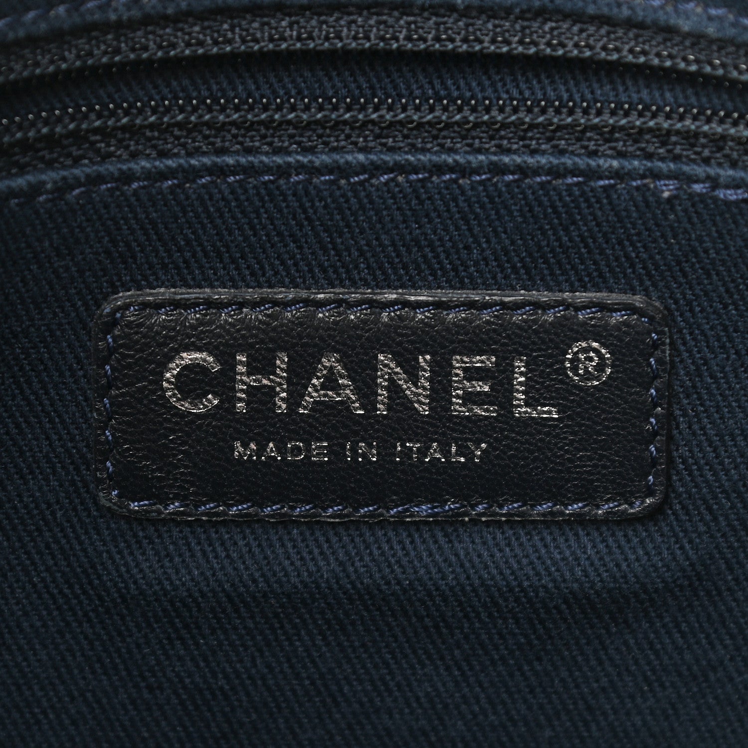 Chanel Denim Tall Shopping Tote Blue 6 of 9