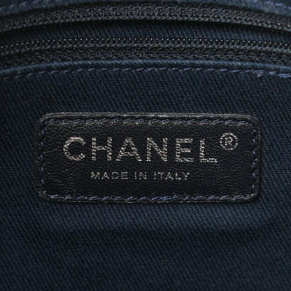 Chanel Denim Tall Shopping Tote Blue 6 of 9