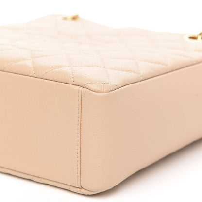 Chanel Caviar Quilted Petit Shopping Tote PST Light Beige 9 of 12