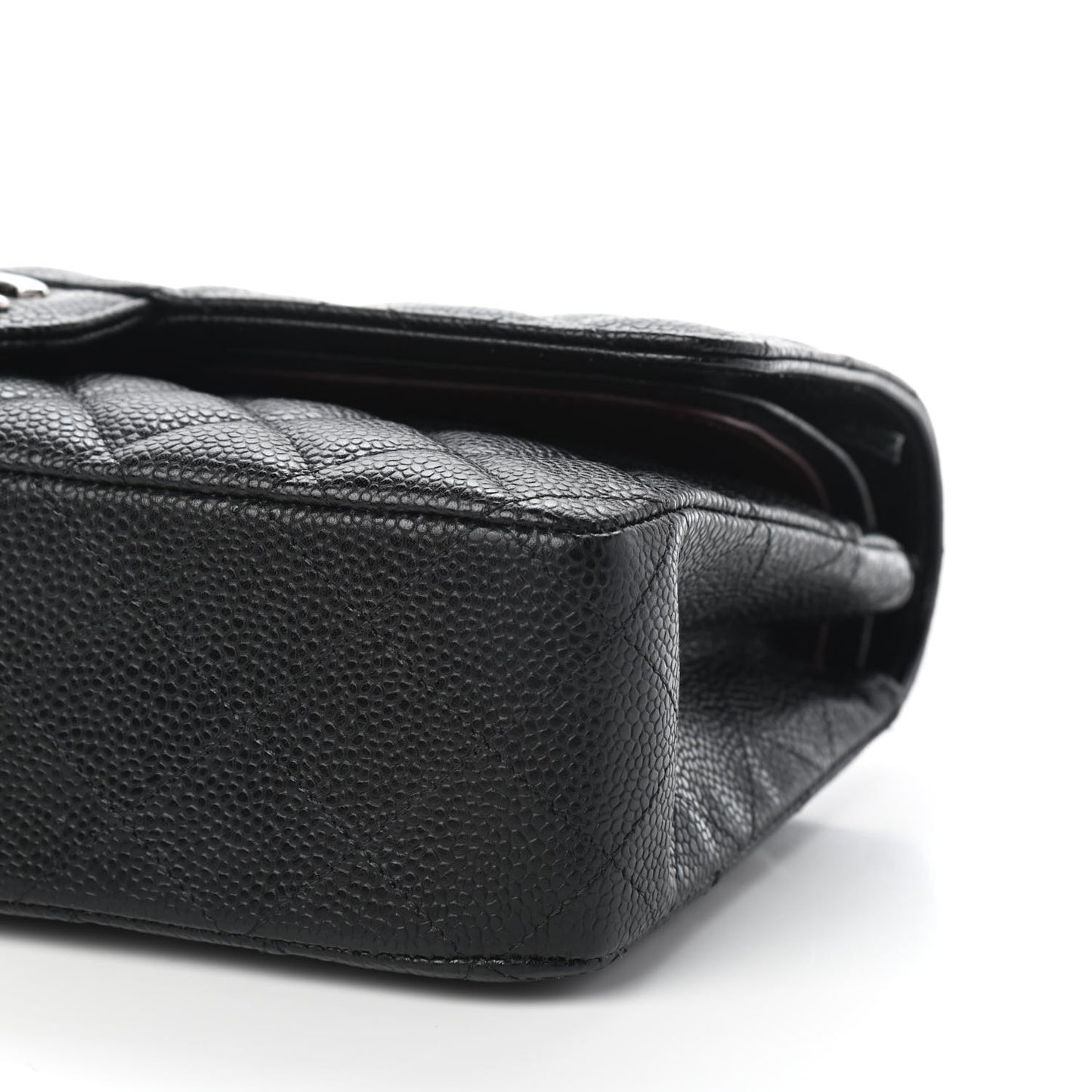 Caviar Quilted Medium Double Flap Black