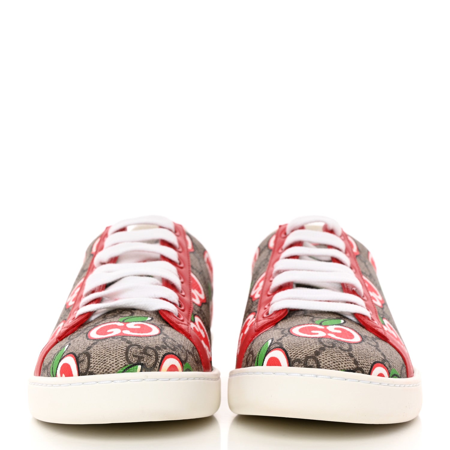 Gucci GG Supreme Monogram Apple Womens Ace Sneakers 38 Red 2 of 11