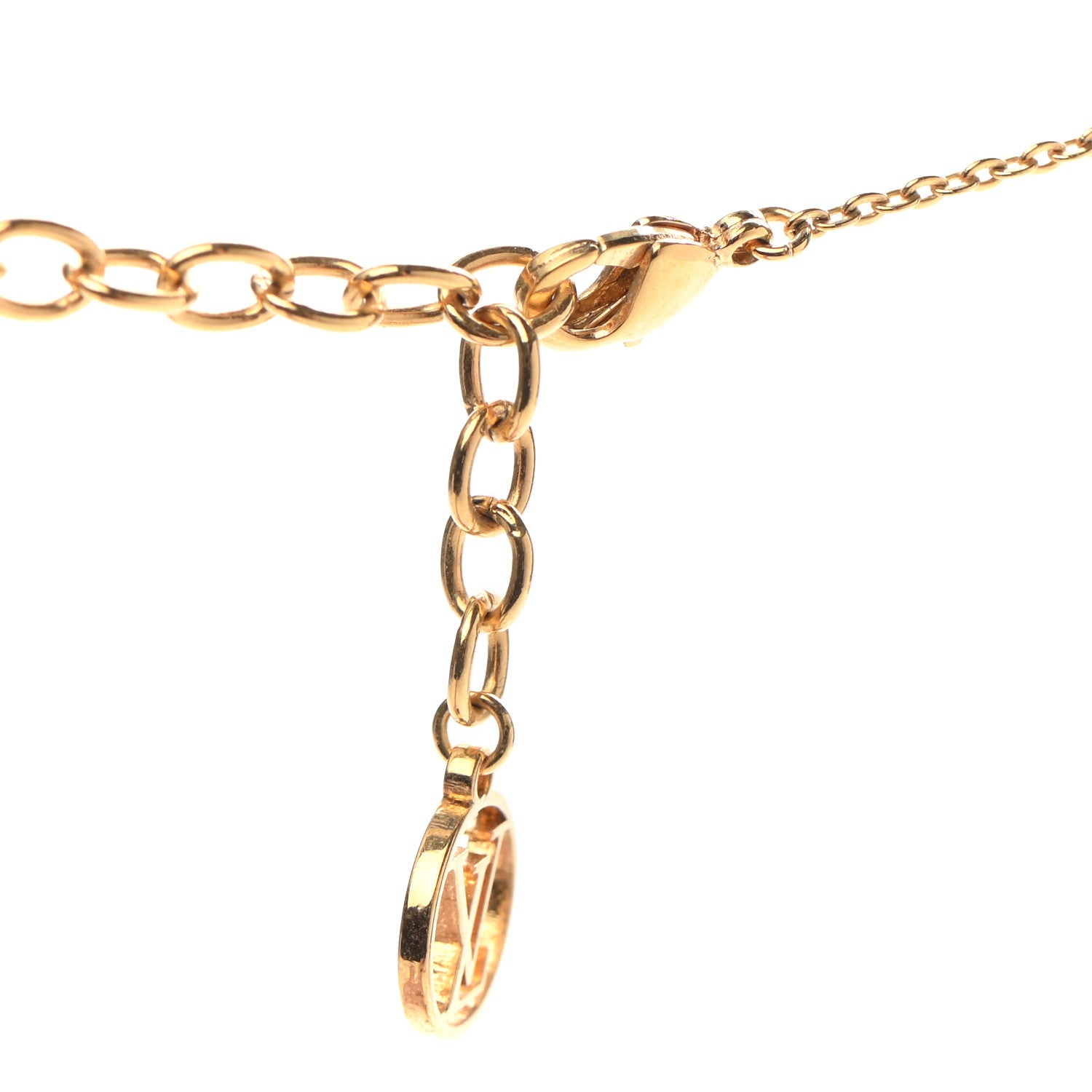 Louis Vuitton Nanogram Name Tag Necklace Gold 5 of 7